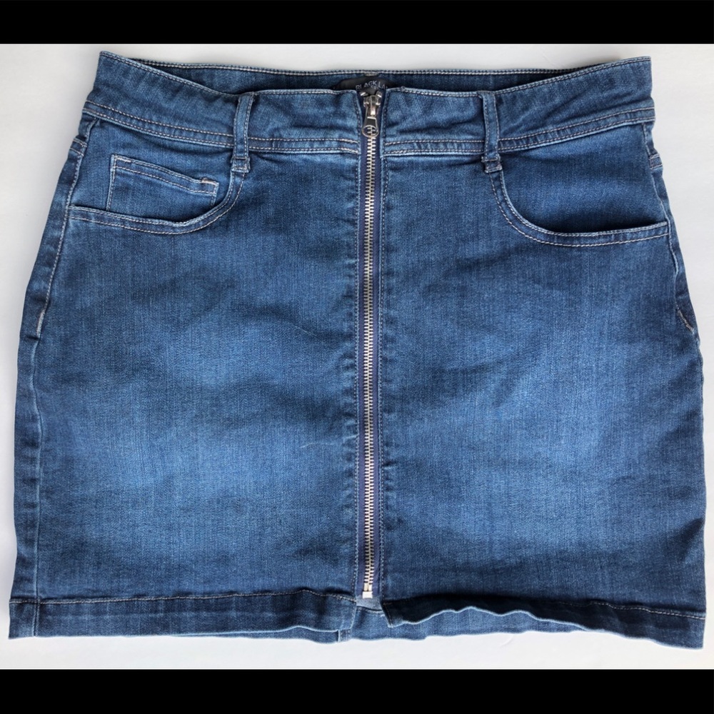 Zip up Jean Skirt